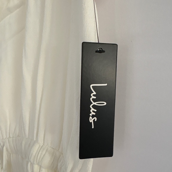 Lulus White Short Sleeve Zip-front Romper - Size L - Picture 5 of 5